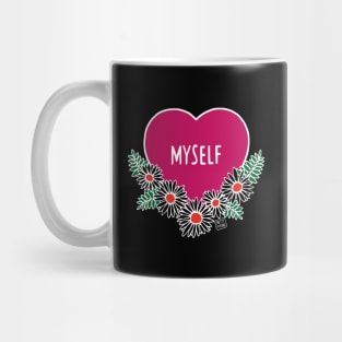 Myself Love Heart Daisies Mug